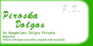 piroska dolgos business card